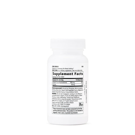 GNC Vitamin K 100mcg - Helps The Body Transport Calcium - welzo