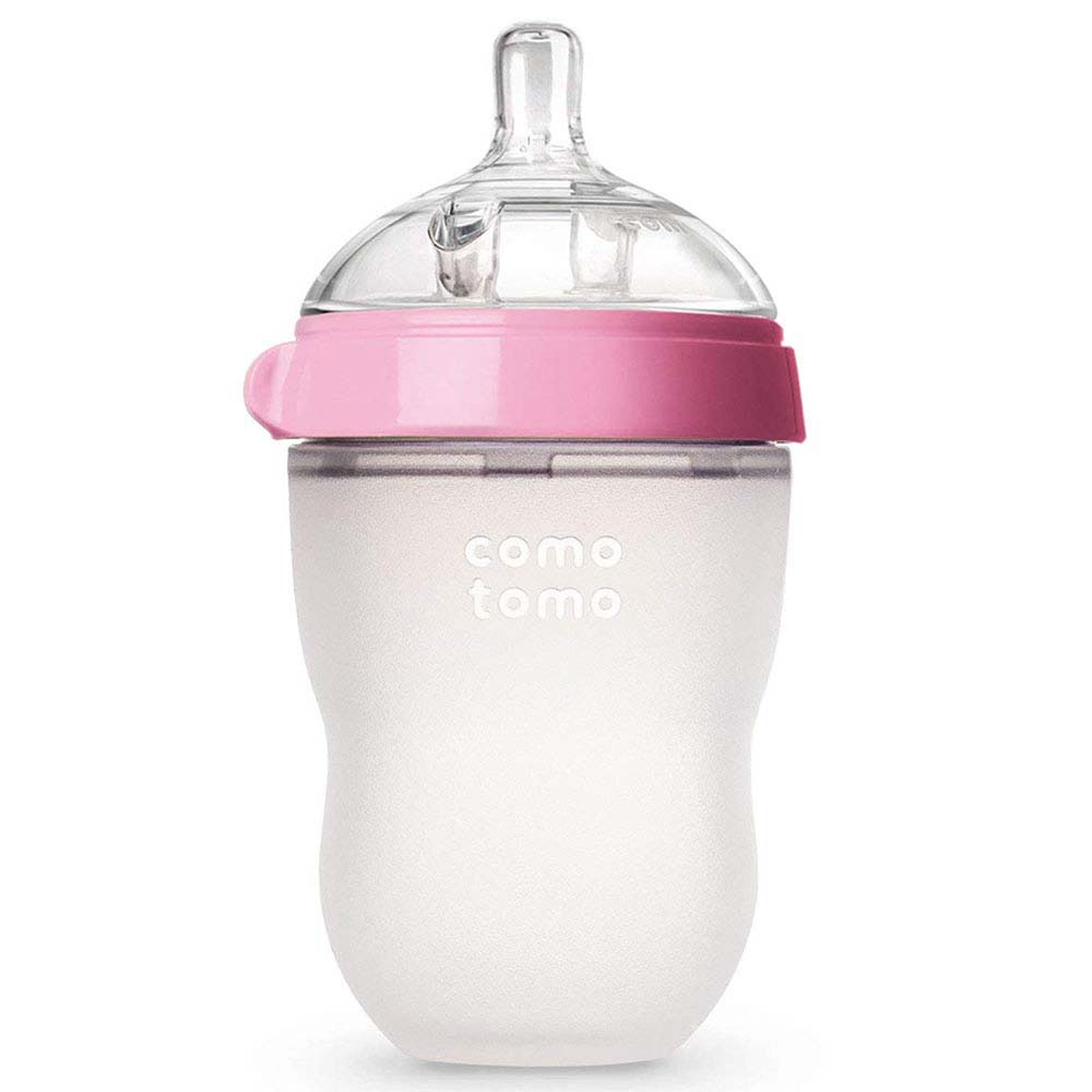 Comotomo Natural Feel Baby Bottle, Single Pack, Pink, 250 ML - Comotomo