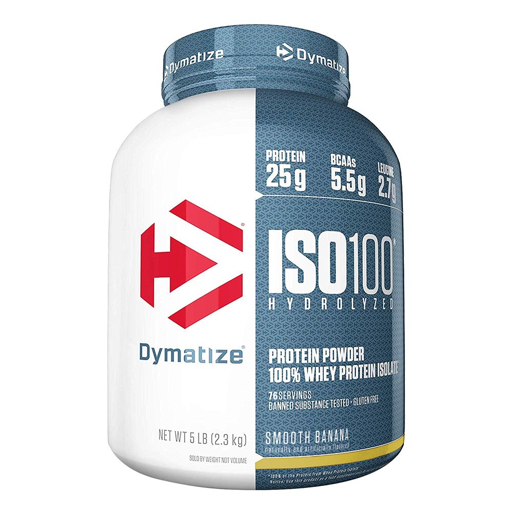 Dymatize ISO 100 Hydrolyzed Whey Protein Isolate, Smooth Banana, 5 LB - Dymatize