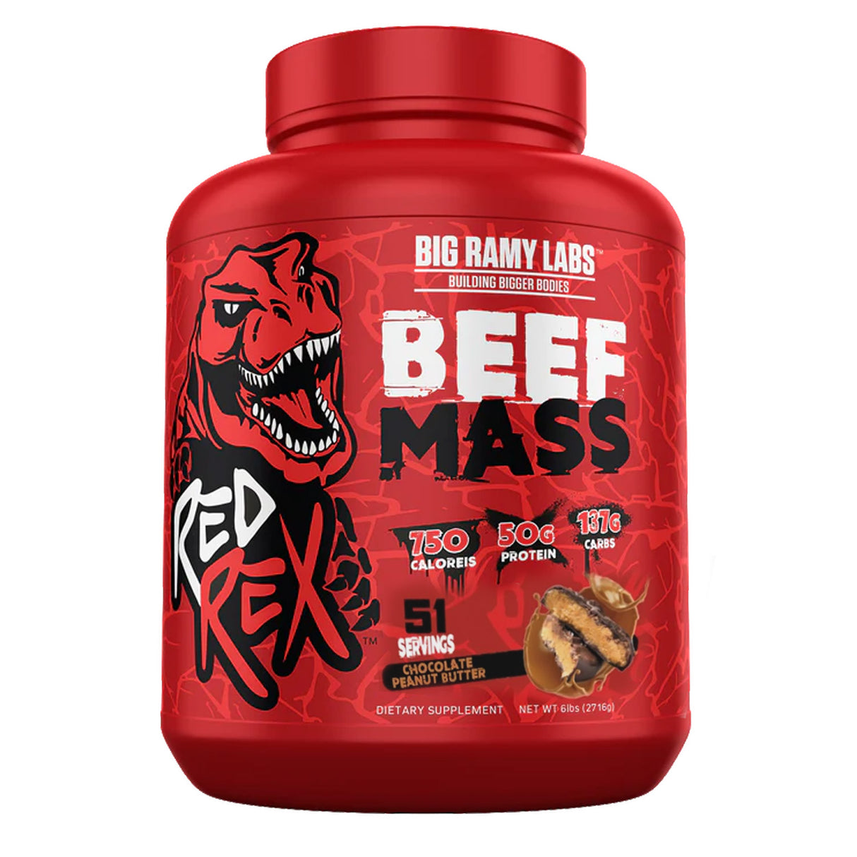 Big Ramy Labs RedRex Beef Mass Gainer, Chocolate Peanut Butter, 6 LB - Big Ramy Labs Redrex