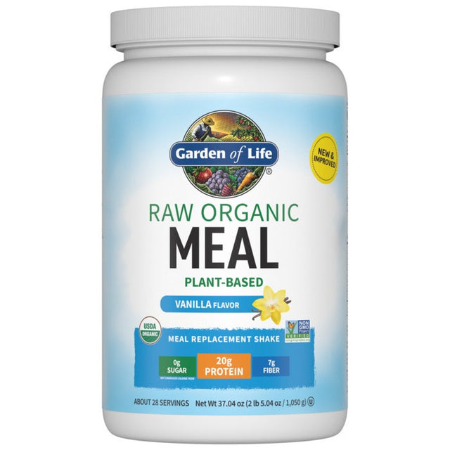 Garden Of Life Raw Organic Plant-Based Vanilla Meal Replacement Protein Powder, 2 LB - Garden Of Life