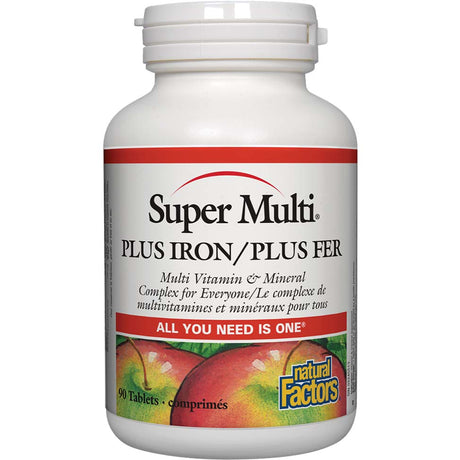 Super Multi Plus Iron, Natural Factors, 90 Tablets - Natural Factors