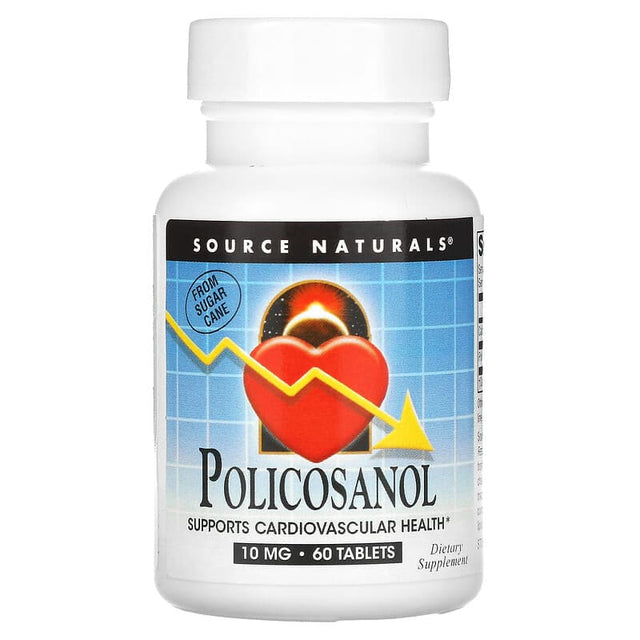 Source Naturals Policosanol, 10 mg, Cardiovascular Health Support, 60 Tablets - Source Naturals