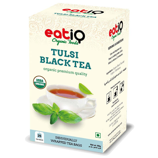 Eatiq Organic Foods Tulsi Black Tea, 25 Bags - Eatiq Organic Food