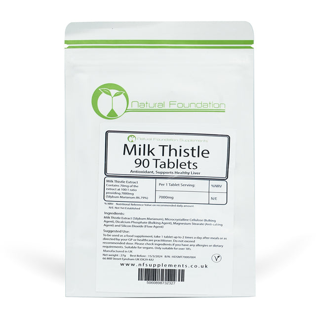 Milk Thistle Natural Foundation, 7000 mg, 90 Tablets - Natural Foundation