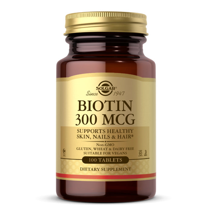 Solgar Biotin, 300 mcg, 100 Tablets - Solgar