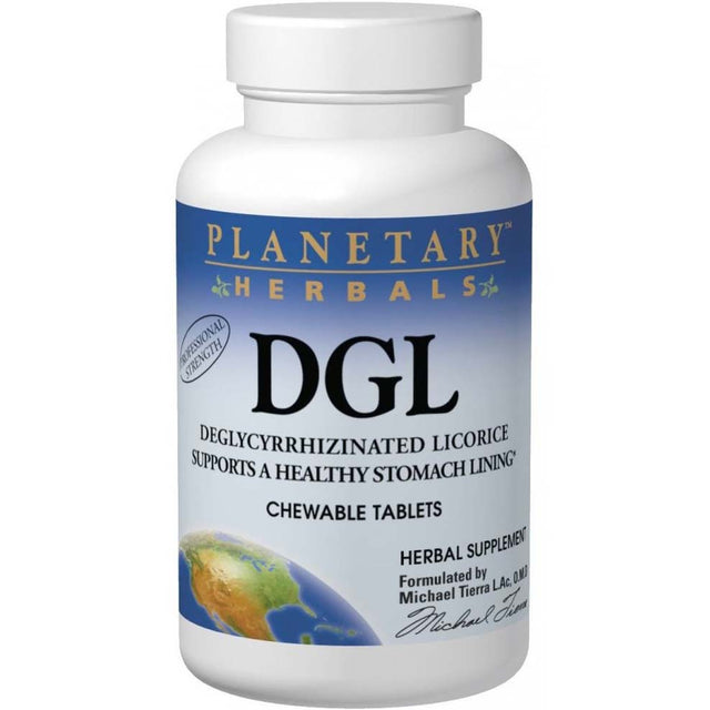 Planetary Herbals Deglycyrrhizinated Licorice (DGL), 100 Chewable Tablets - Planetary Herbals