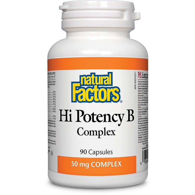 Hi Potency B Complex, 50 mg, 60 Capsules - Natural Factors - Natural Factors