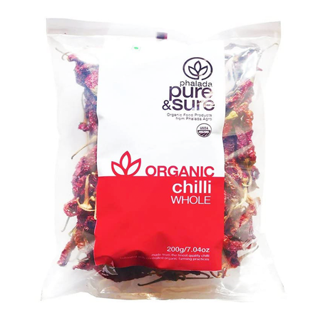 Sure & Pure Organic Whole Chilli, 200 Gm - Pure & Sure