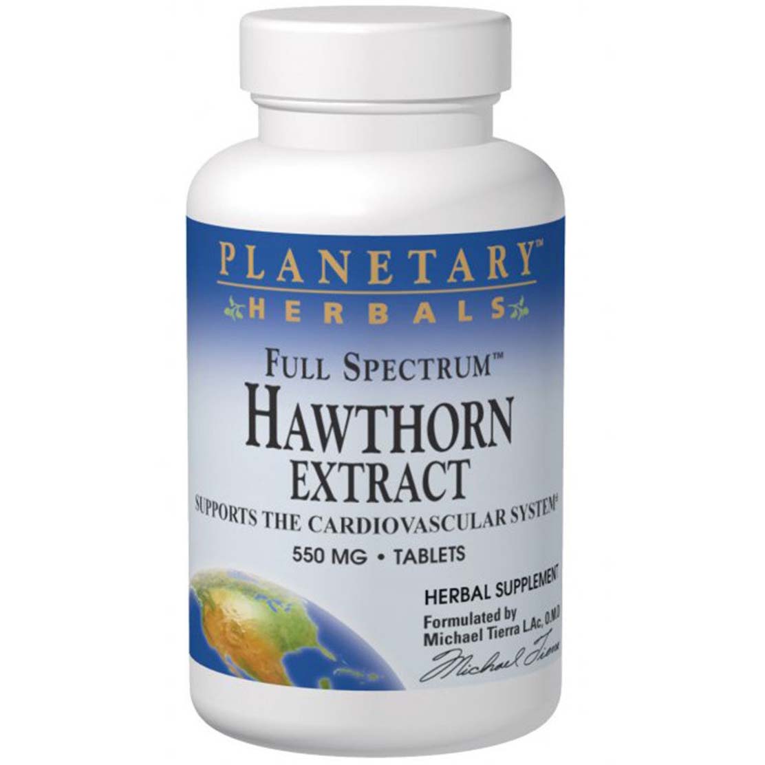 Planetary Herbals Full Spectrum Hawthorn Extract, 550 mg, 60 Tablets - Planetary Herbals