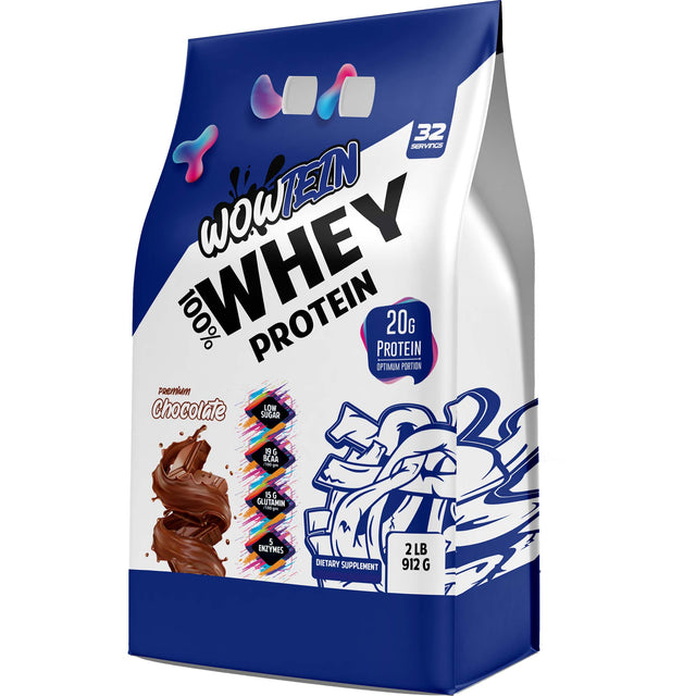 Wowtein 100% Whey Protein, Chocolate, 2 LB - Wowtein