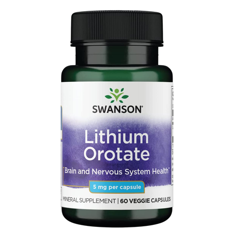 Swanson Lithium Orotate, 75 mg, 60 Veggie Capsules - Swanson