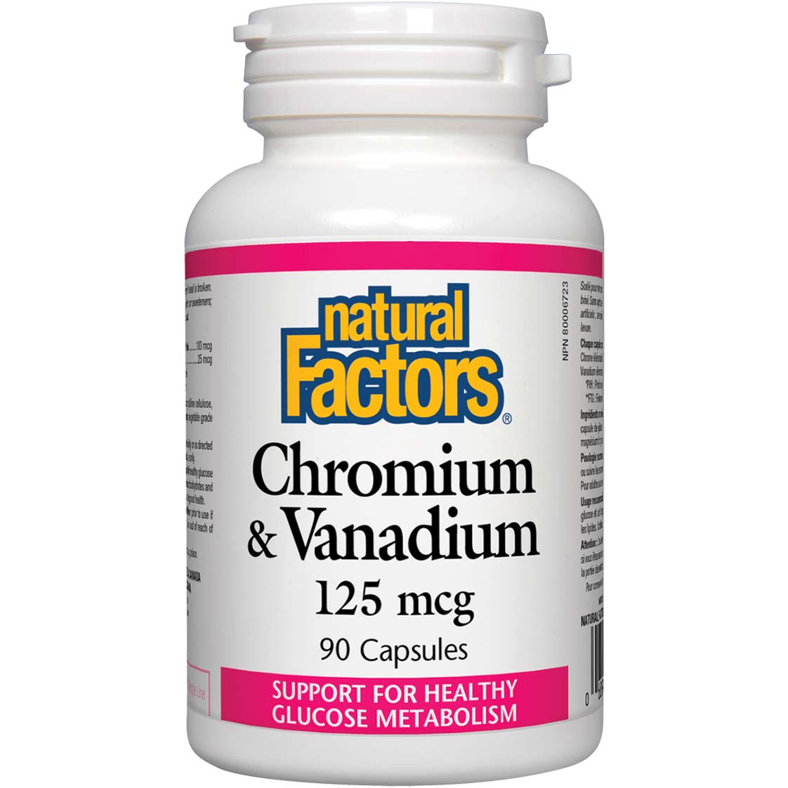 Chromium & Vanadium, 125 mcg, 90 Capsules - Natural Factors - Natural Factors