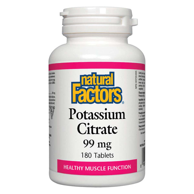 Potassium Citrate, 99 mg, 90 Tablets - Natural Factors - Natural Factors