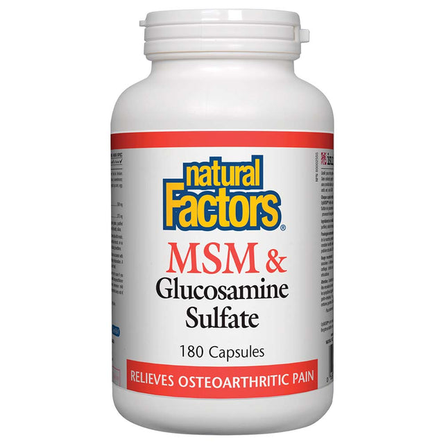 Natural Factors MSM & Glucosamine Sulfate, 180 Capsules - Natural Factors