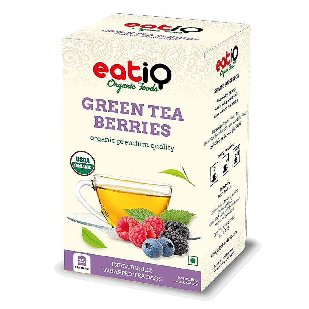 Eatiq Organic Foods Green Tea Berries, 25 Bags - Eatiq Organic Food