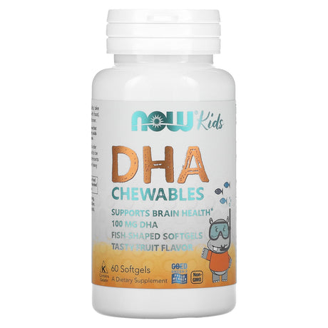 Now Kids DHA Fish Oil, 60 Chewable Softgels - Now