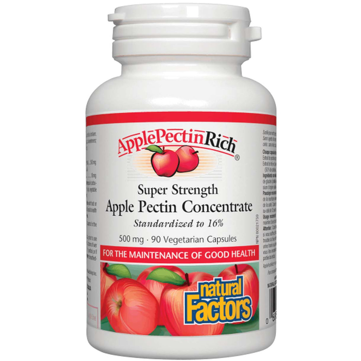 Natural Factors Apple Pectin, 500 mg, 90 Rich Capsules - Natural Factors