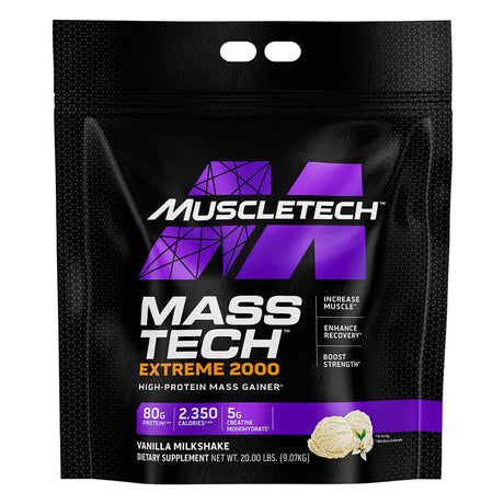 Muscletech Mass Tech Extreme 2000, 20 LB, Vanilla Milkshake - Muscletech