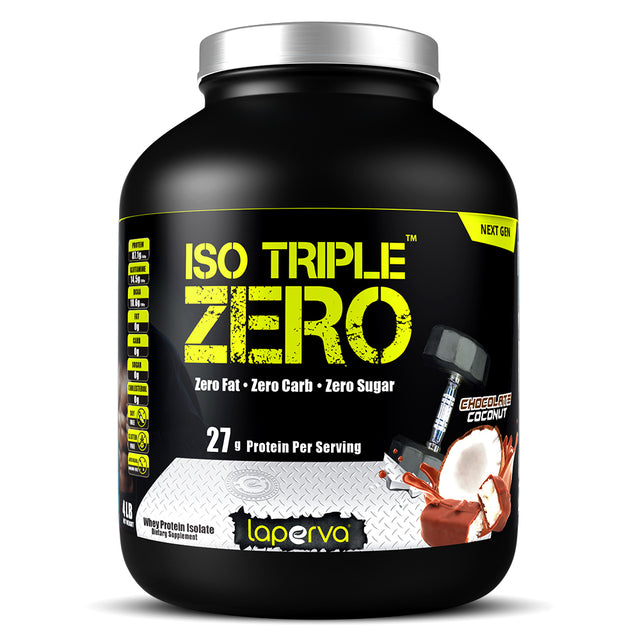 Laperva Iso Triple Zero Next Generation Whey Protein, Chocolate Coconut, 4 LB - Laperva