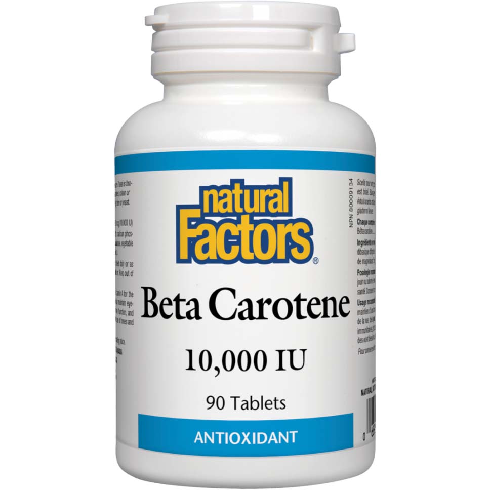 Beta Carotene, 10000 IU, 90 Tablets, Natural Factors - Natural Factors