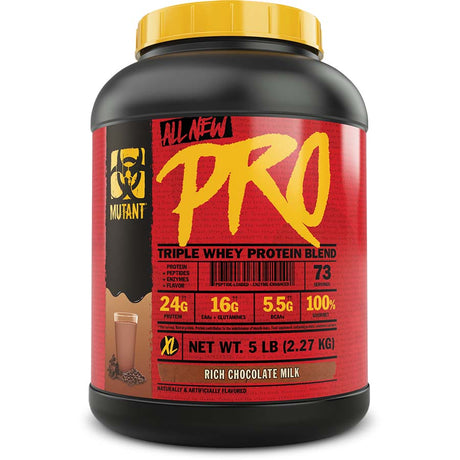 Mutant Pro Triple Whey, Rich Milk Chocolate, New Look, 5 LB - Mutant