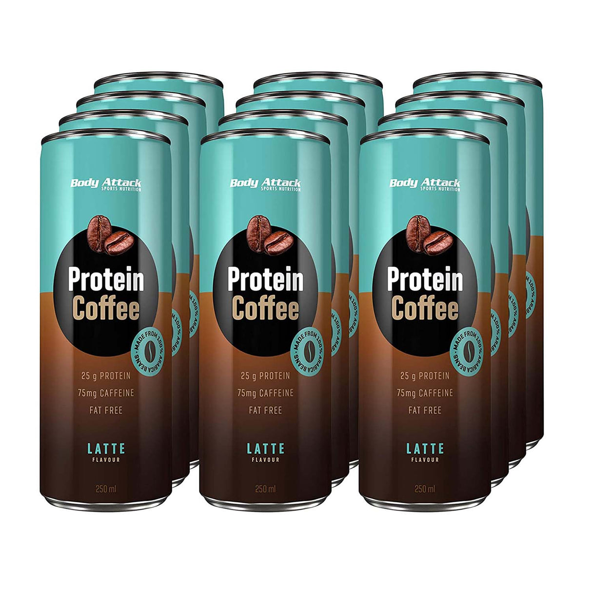 Box of 12 Pieces, Body Attack Protein Coffee Latte - Body Attack