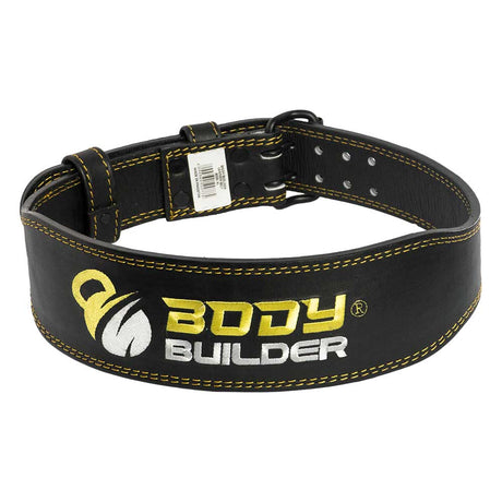 Yellow XL Leather Body Builder Belt - Body Builder