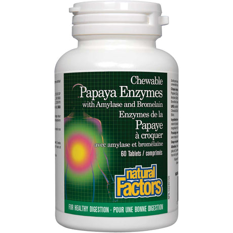 Papaya Enzymes with Amylase & Bromelain, 60 Tablets - Natural Factors - Natural Factors