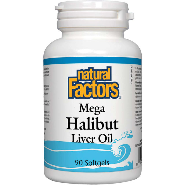 Mega Halibut Liver Oil, 90 Softgels - Natural Factors - Natural Factors