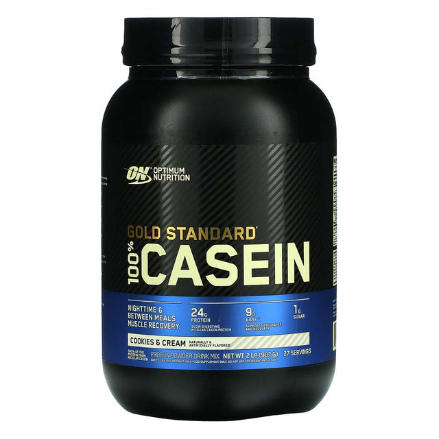 Optimum Nutrition Gold Standard 100% Casein, 2 LB, Cookies and Cream - Optimum Nutrition