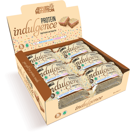 Box of 12 Bars, Applied Nutrition Protein Indulgence Bar, Birthday Cake - Applied Nutrition