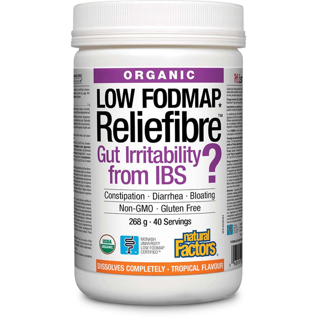 Natural Factors Organic Reliefibre Low Fodmap, Tropical, 40 - Natural Factors