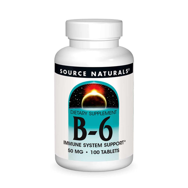 Vitamin B 6, 50 mg, 100 Tablets - Source Naturals - Source Naturals