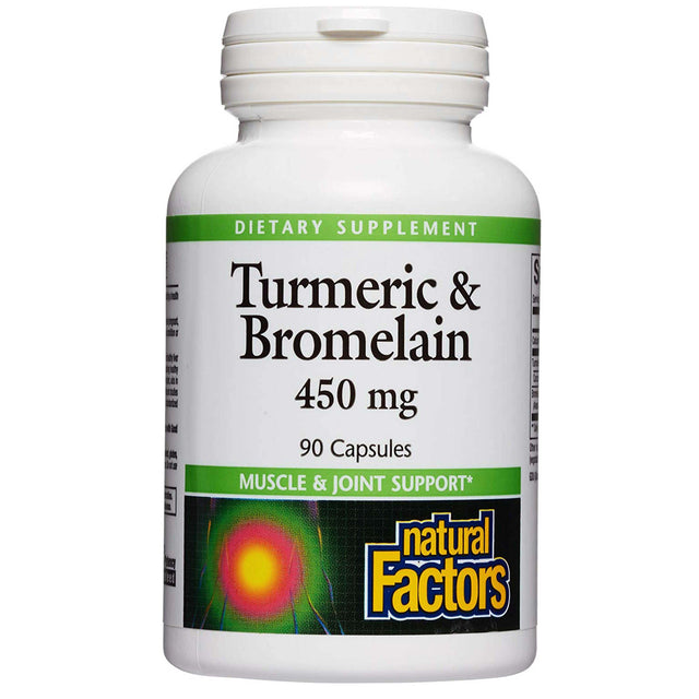 Turmeric & Bromelain, 450 mg, 90 Capsules - Natural Factors - Natural Factors