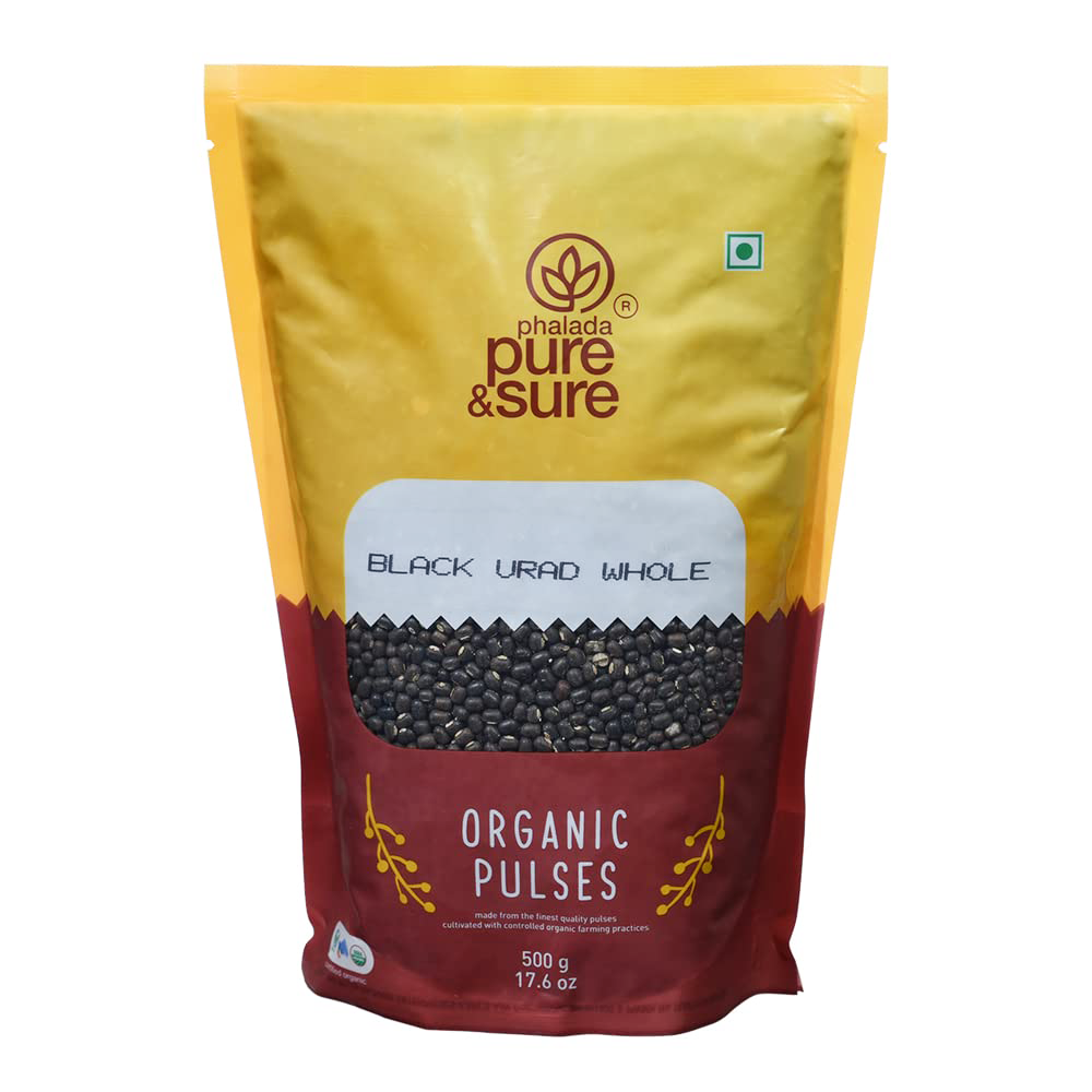 Organic Pure & Sure Whole Black Urad, 500 Gm. - Pure & Sure