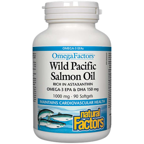 Wild Pacific Salmon Oil, 1000 mg, 90 Softgels - Natural Factors - Natural Factors