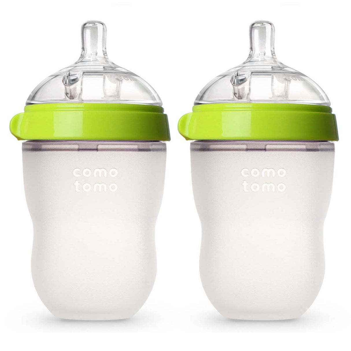 Comotomo Baby Bottle Double Pack, Natural Feel, 250 ML, Green - Comotomo