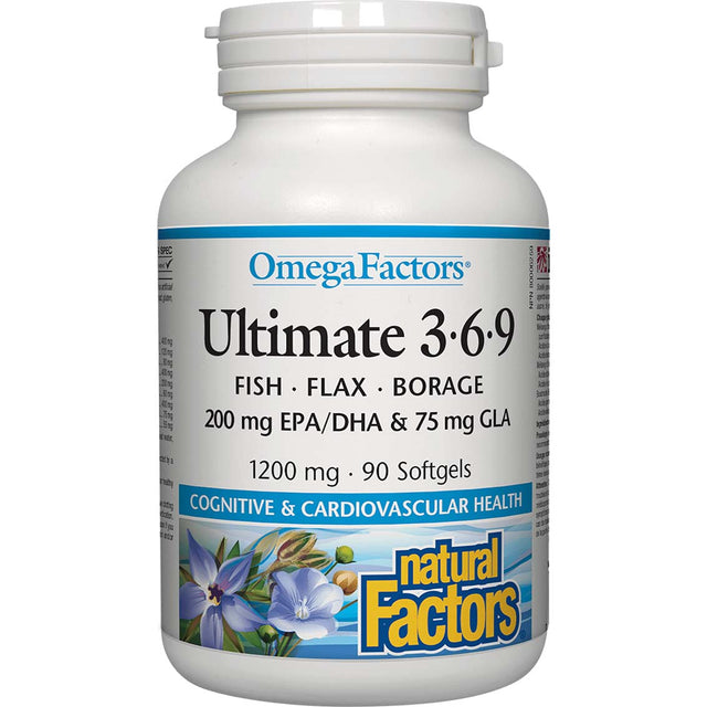 Ultimate Omega Factors 3.6.9, 1200 mg, 90 Softgels - Natural Factors - Natural Factors