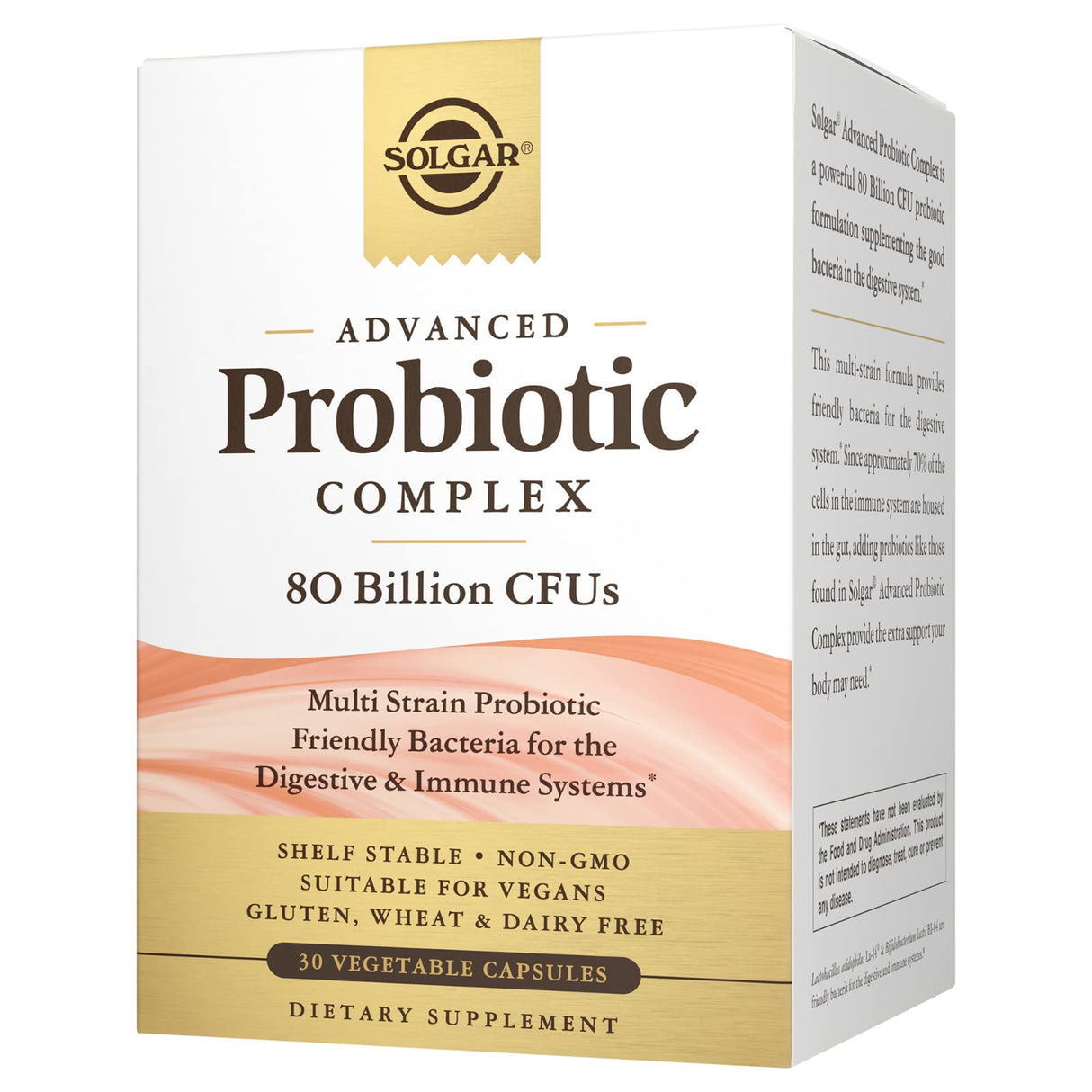 Solgar Advanced Probiotic Complex, 80 Billion CFU, 30 Vegetable Capsules - Solgar