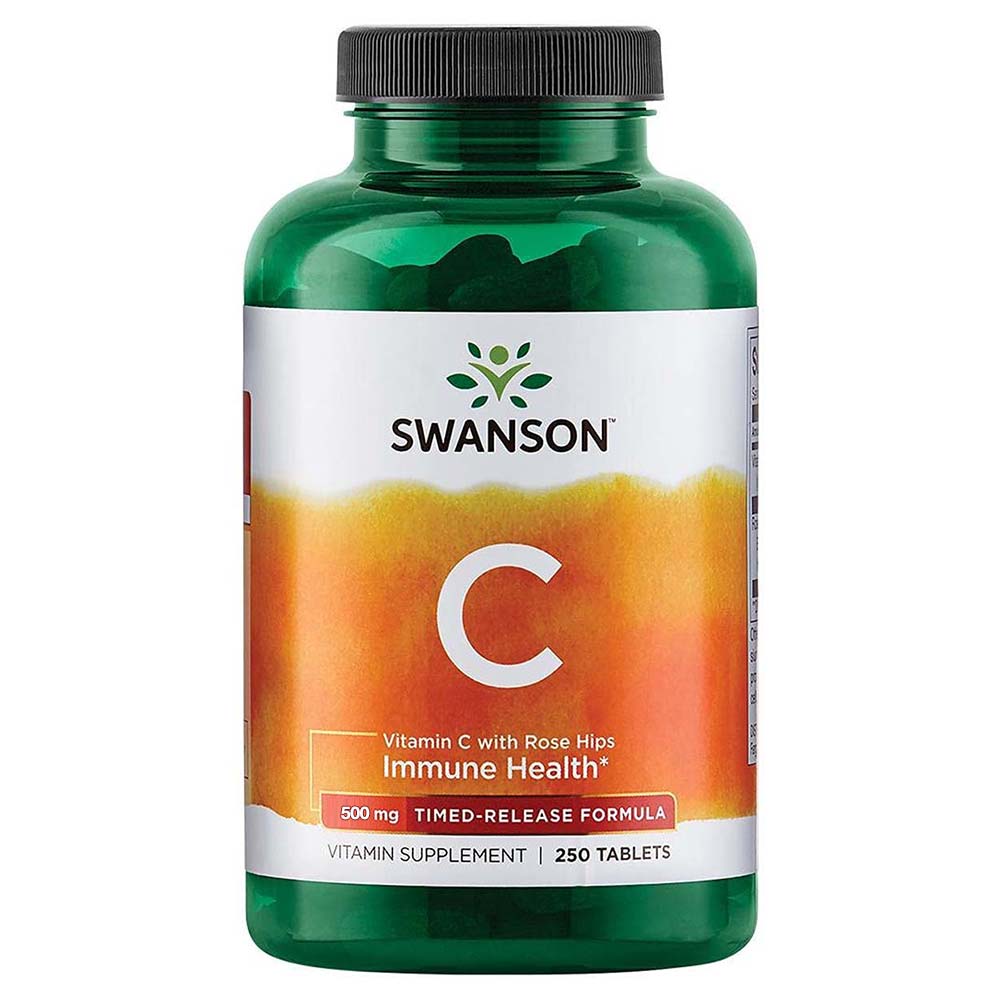 Swanson Timed Release Vitamin C with Rose Hips, 500 mg, 250 Capsules - Swanson