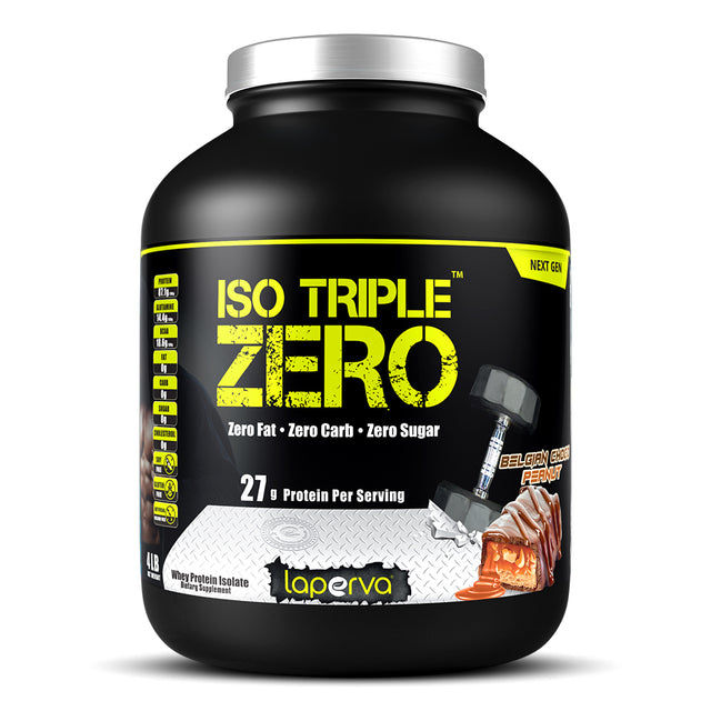 Laperva Iso Triple Zero Next Generation Whey Protein, Belgian Choco Peanut, 4 LB - Laperva