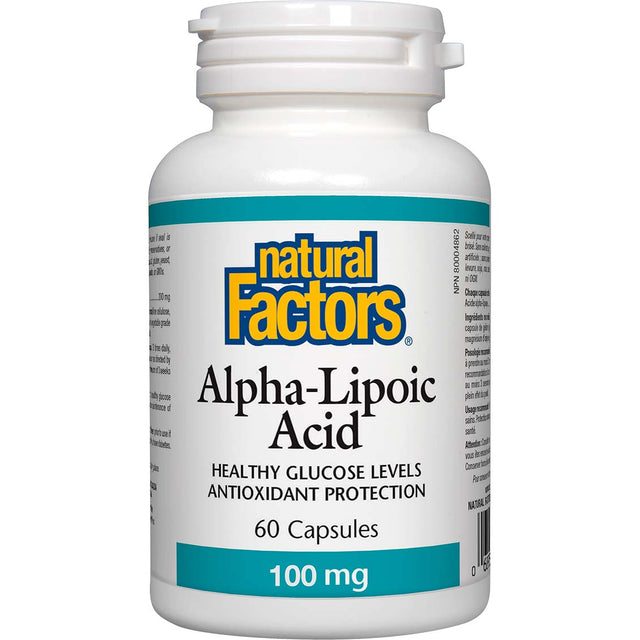 Alpha Lipoic Acid, 100 mg, 60 Capsules - Natural Factors - Natural Factors