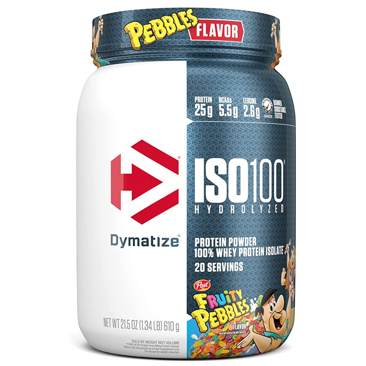 Dymatize ISO 100 Hydrolyzed Whey Protein Isolate, Fruity Pebbles, 1.34 LB - Dymatize