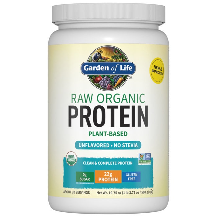 Raw Organic Plant Based Protein Powder, Unflavored, 1LB - Garden Of Life - Garden Of Life