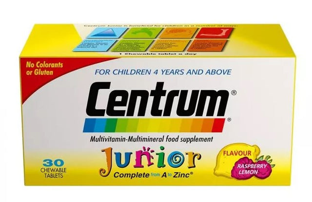 Centrum Junior, 30 Chewable Tablets, Raspberry Lemon - Centrum