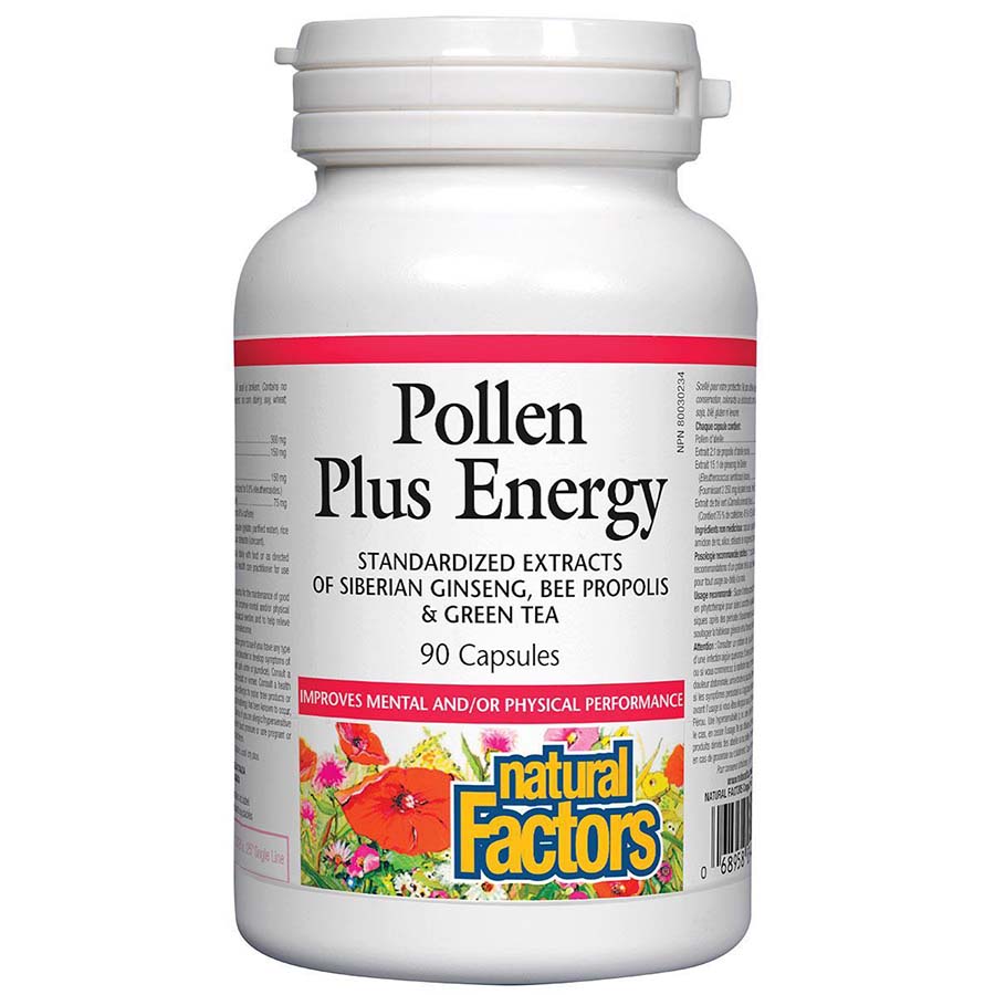 Natural Factors Energy Plus Pollen, 90 Capsules - Natural Factors