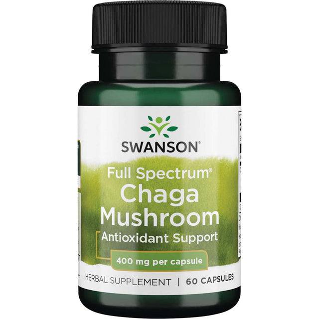 Full Spectrum Chaga Mushroom, 400 mg, 60 Capsules - Swanson - Swanson