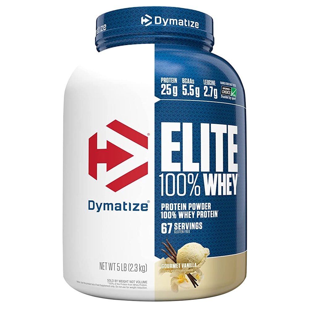 Dymatize Elite 100% Whey, Gourmet Vanilla, 5 LB - Dymatize