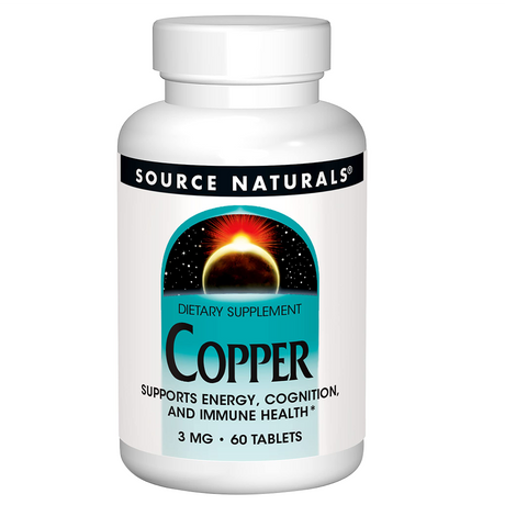 Source Naturals Copper, 3 mg, 60 Tablets - Source Naturals